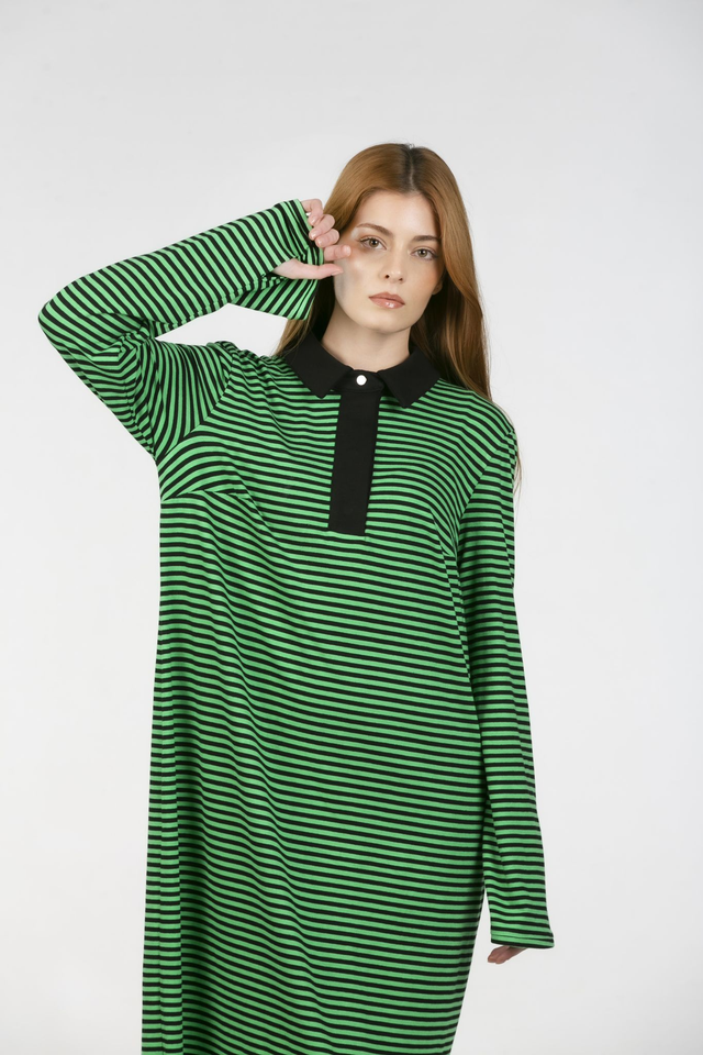 STRIPED POLO DRESS 