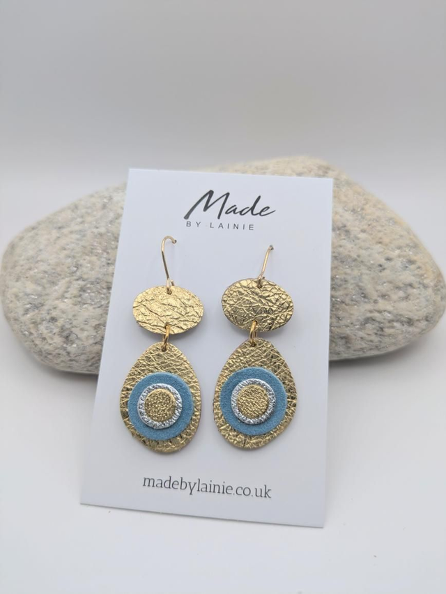 Gold Pebble Drop Earrings (2)