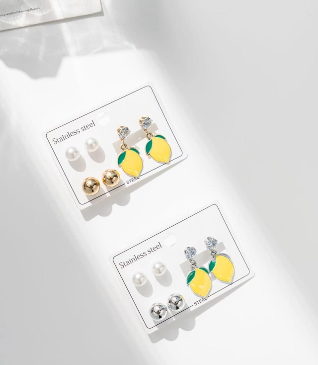  Set Orecchini Lemon 