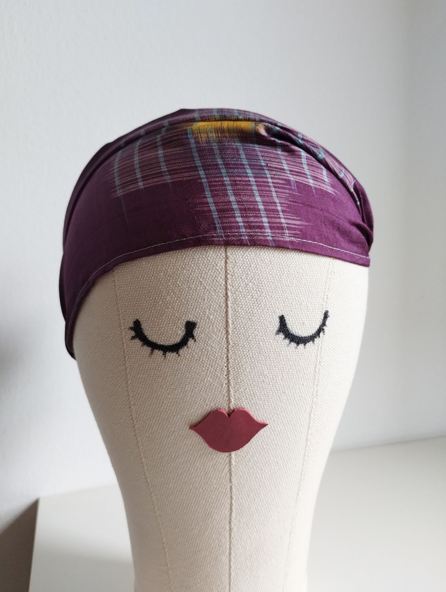 Japanese Kimono Silk Headband, Violet Color, Geometric Pattern headband, Hair accessary, Gift for her, Hair band