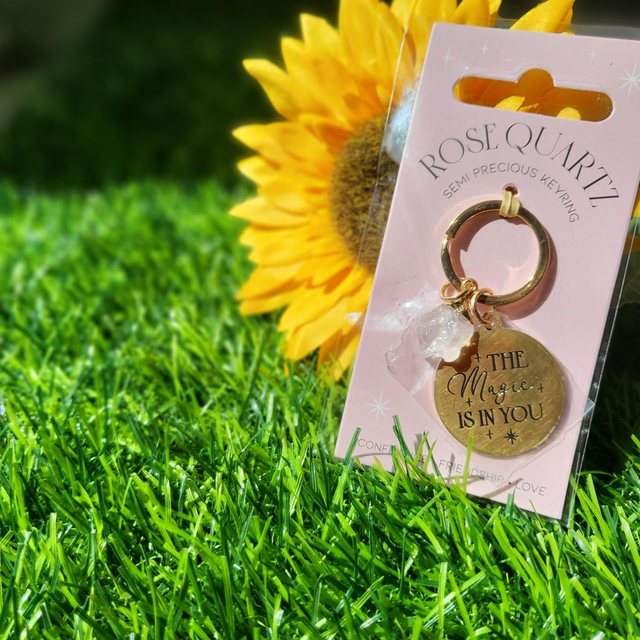 Rose Quartz "The Magic is in You" Keyring 