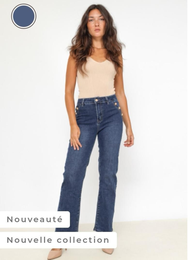 Jean bouton bateau coupe droite 