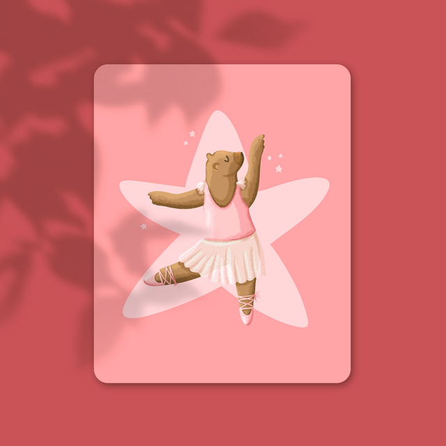 Danseuse ourse  - 13,9 x 10,7 cm