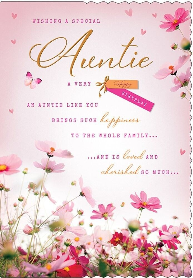 AUNTIE BIRTHDAY CARD - QUALITY CARD - MODERN DESIGN &amp; LOVELY VERSE