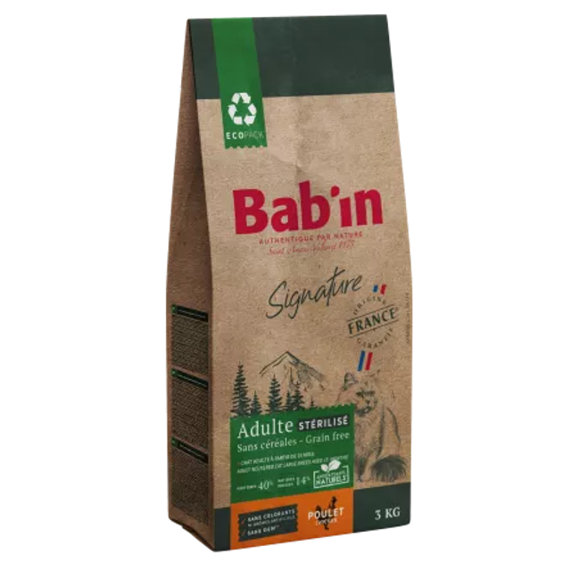 Bab’in Signature Chat Sans Céréales Adulte Stérilisé – Poulet
