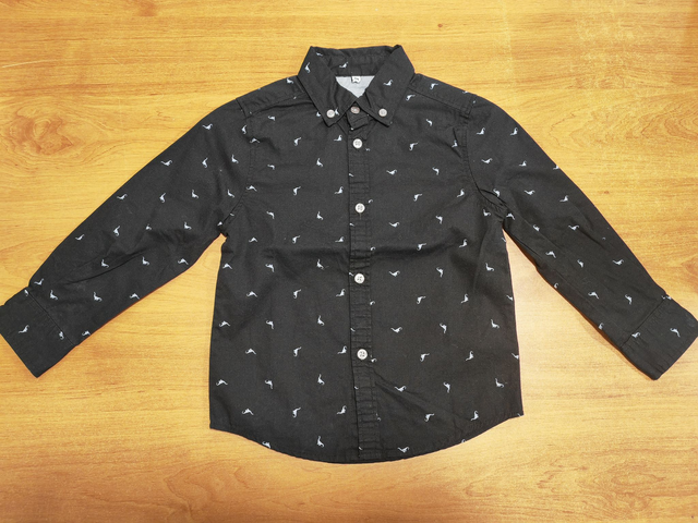 Chemise noire / dino en 4 ans