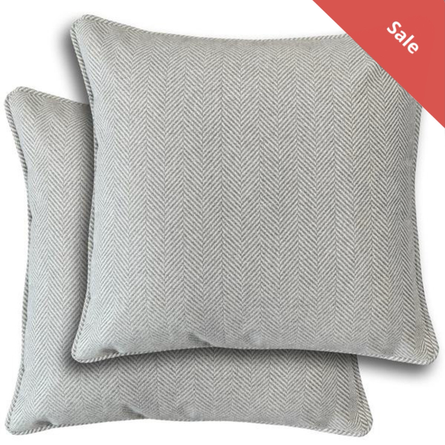 Enhanced Living Pair of Chester Grey Cushion Covers - Cases Only