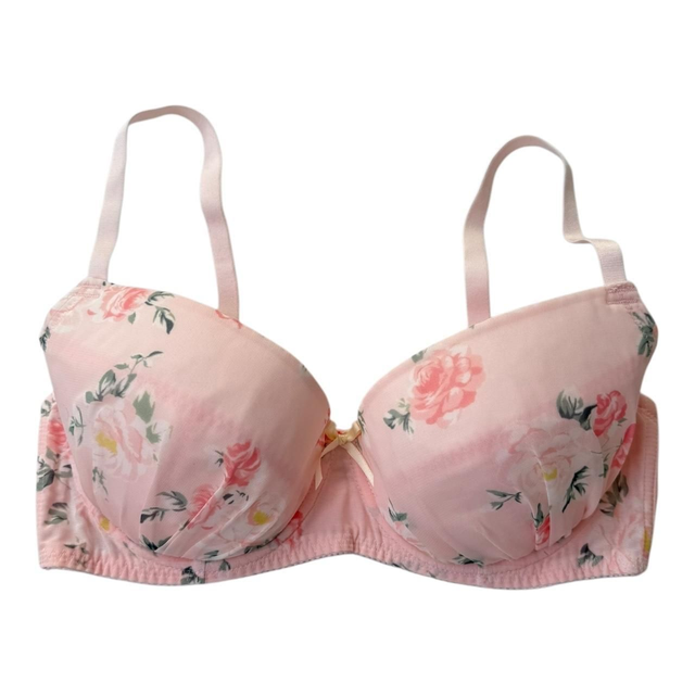 Pink floral Japanese Bra + Underwear Set UK 36DD  (1)