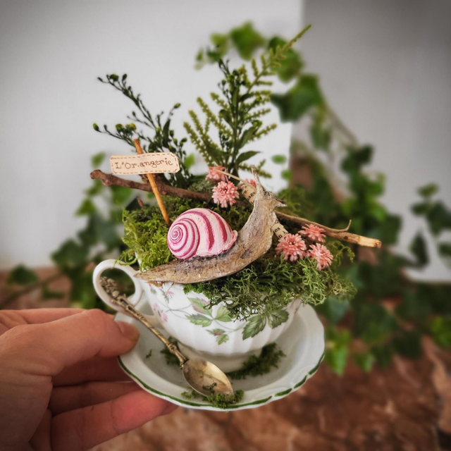 Les Secret à la fraise de escargot dragée - Sculpture fantastique 