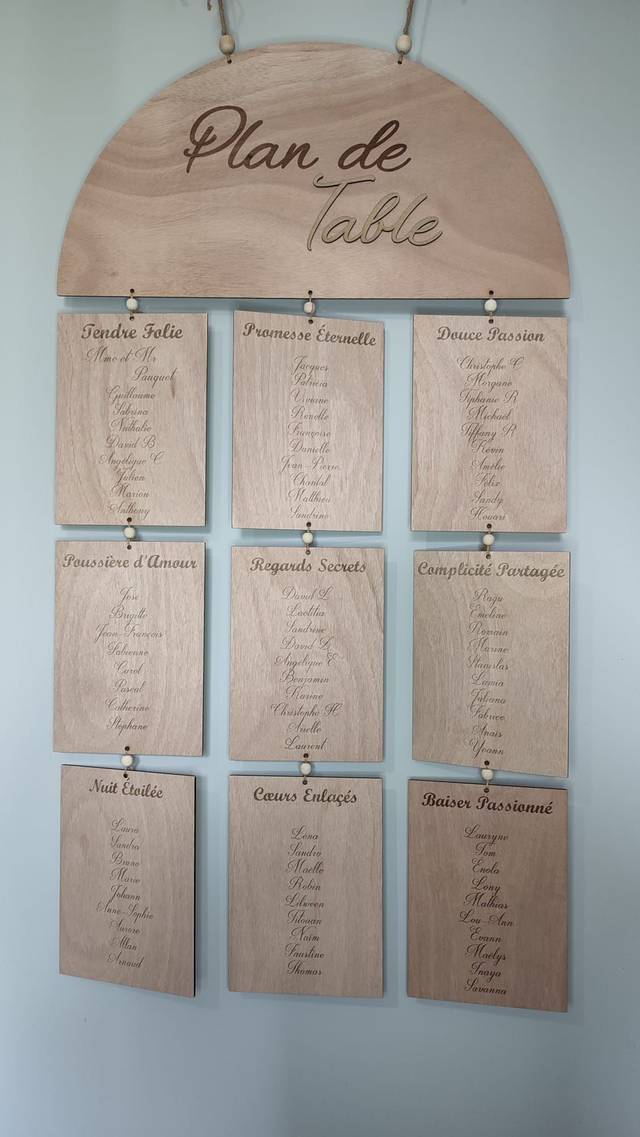 Plan de table mariage