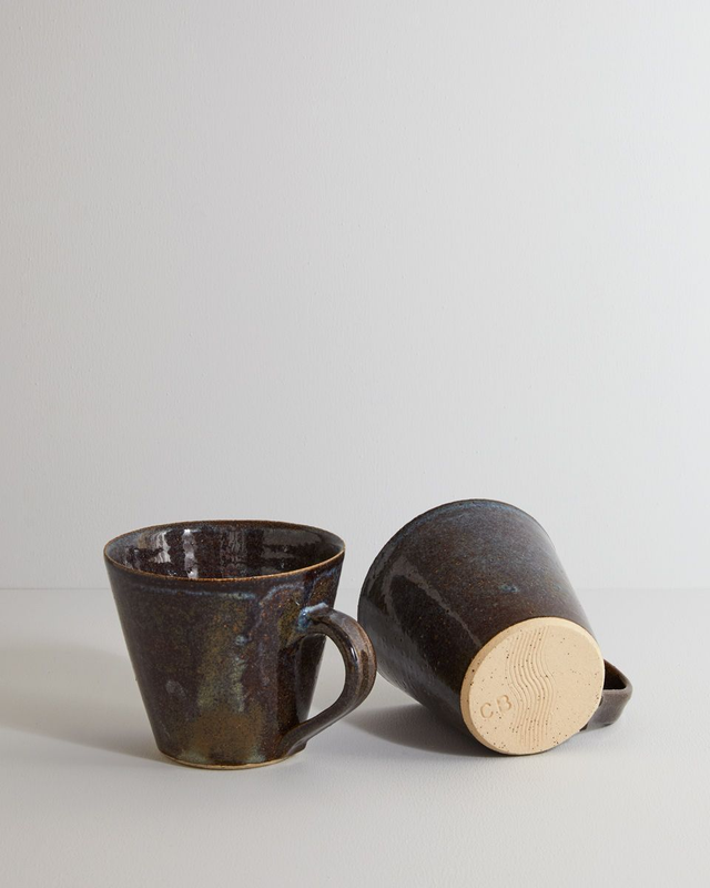 A pair of blue mist mugs