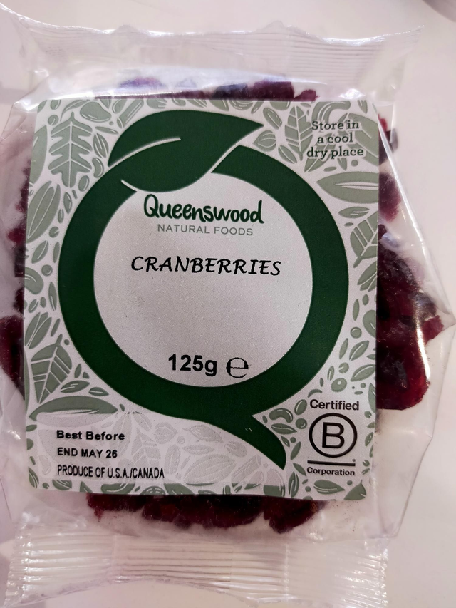 Sliced cranberries 125g 45272
