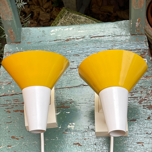 Mid-Century Nachttischleuchten Paar