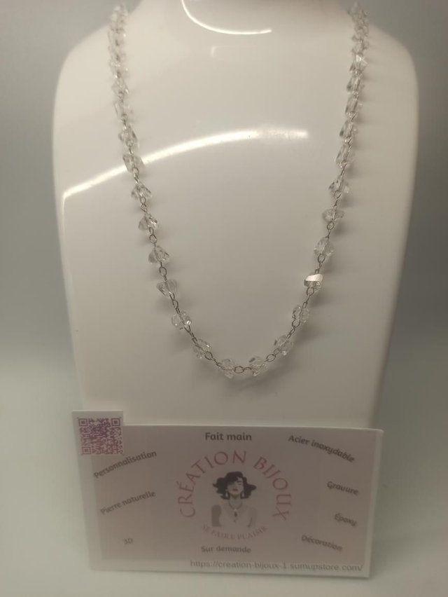 Collier perle transparent 