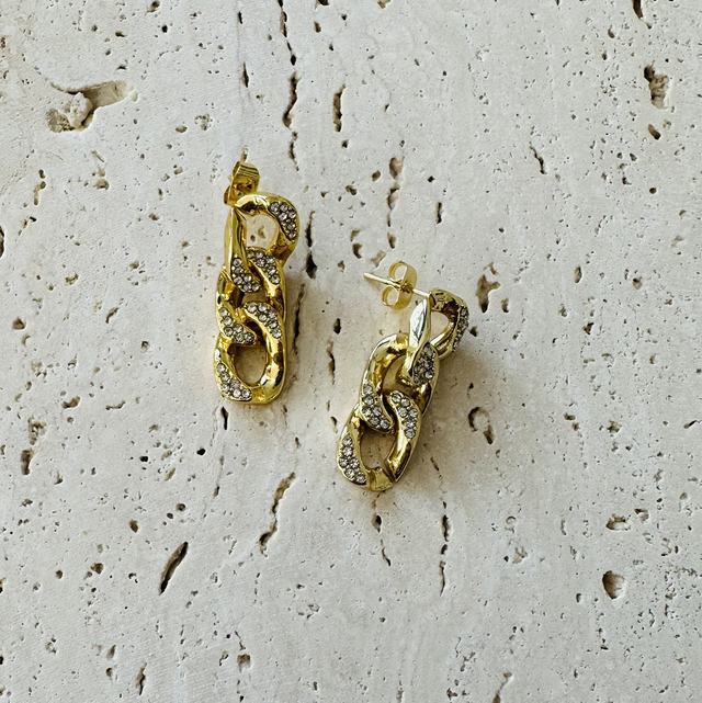 Oorbellen schakel goud 