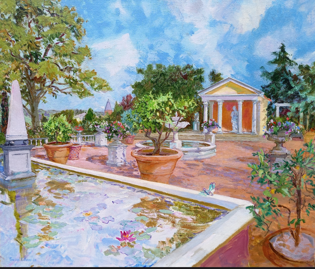 SE18 The Italian Garden by Susan Edwards, 74x64cm, Oil on Linen