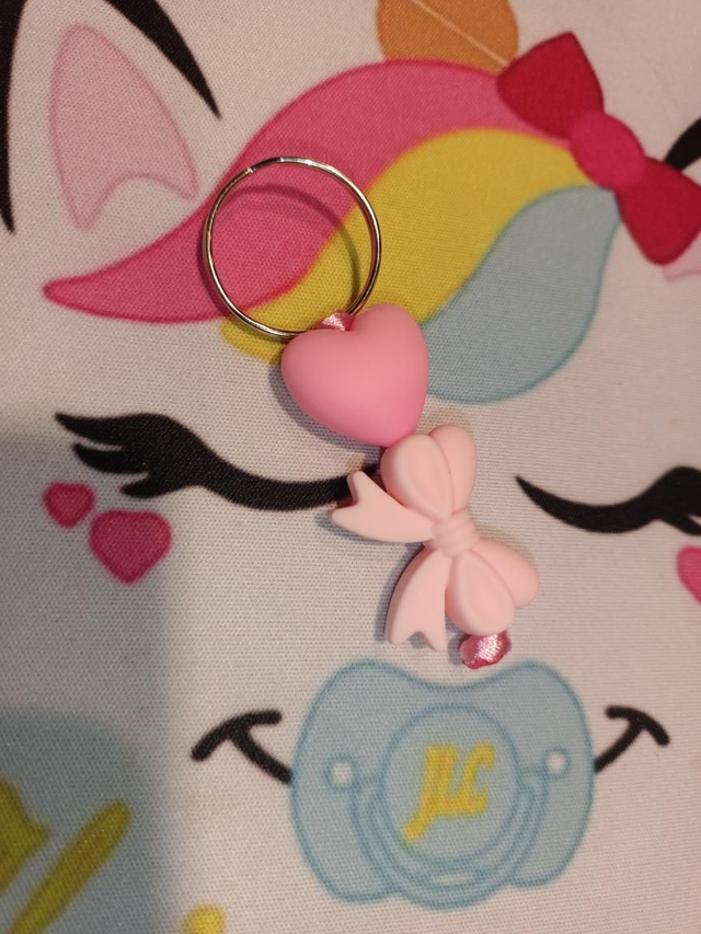 Mini porte clés Coeur et Noeud 