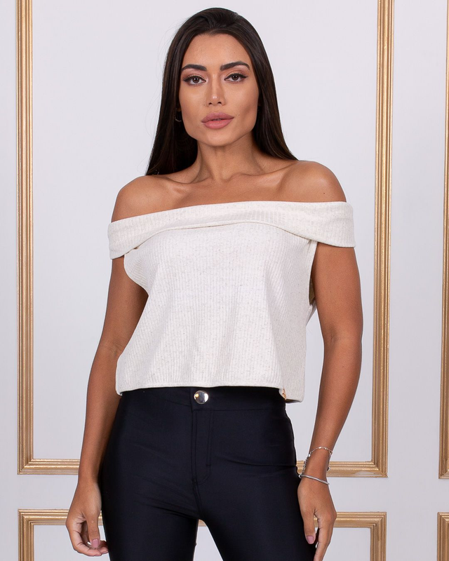 Blusa Miss Misses Canelado Off White