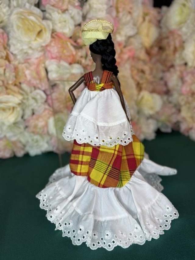 Poupée - Robe madras 100% Coton – Fait main