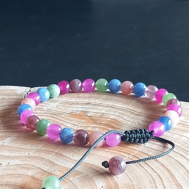 Bracelet ajustable en Tourmaline multicolore
