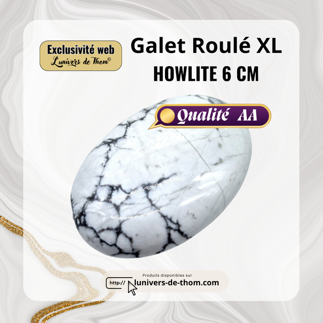 Galet Roulé XL Howlite 6cm