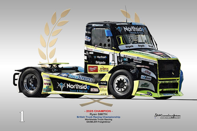 C251011 Ryan Smith #1 BTRC Champion 2025 DAIMLER FREIGHTLINER British Truck Racing Champioship