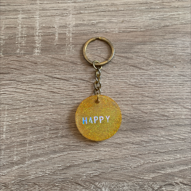 Porte-clés rond HAPPY