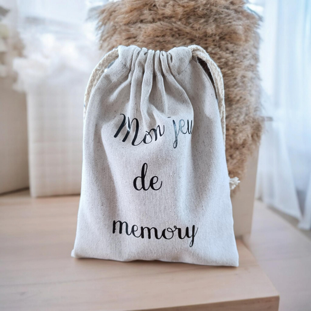 Jeu de mémoire avec pochon en tissu