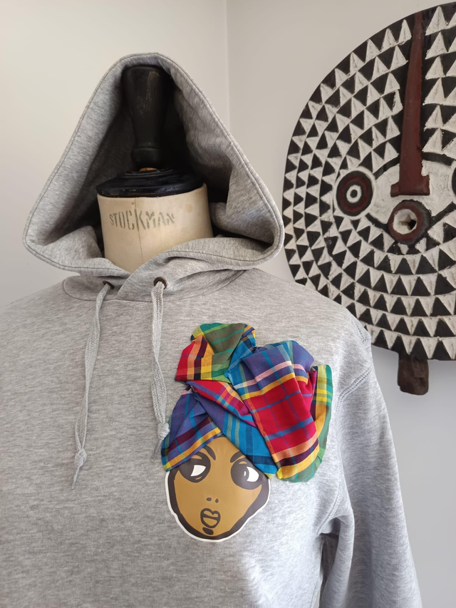 Sweat gris POUPETTE KREOL Bleue