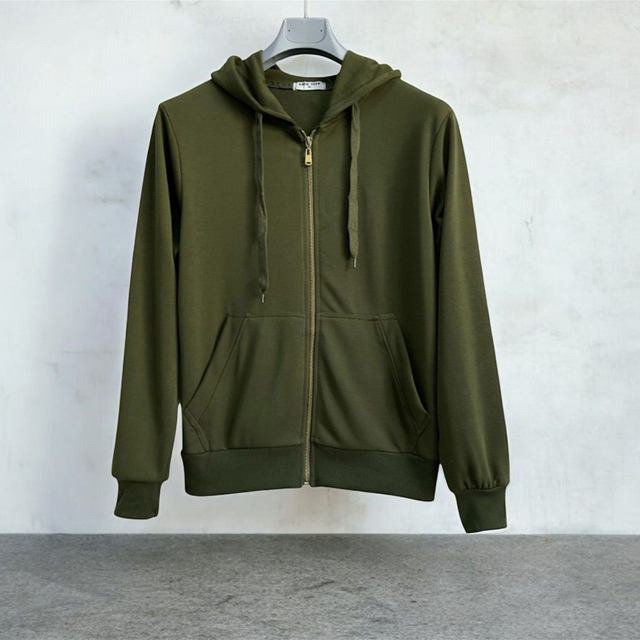 Felpa basic con cappuccio zip 486210