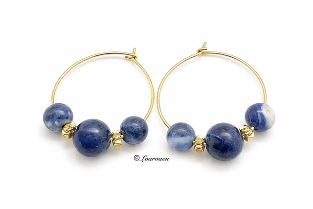 Boucles « Bleu Céleste » – Sodalite