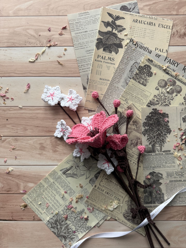 Bouquet de fleurs de cerisier blanc et nielle des blés petit