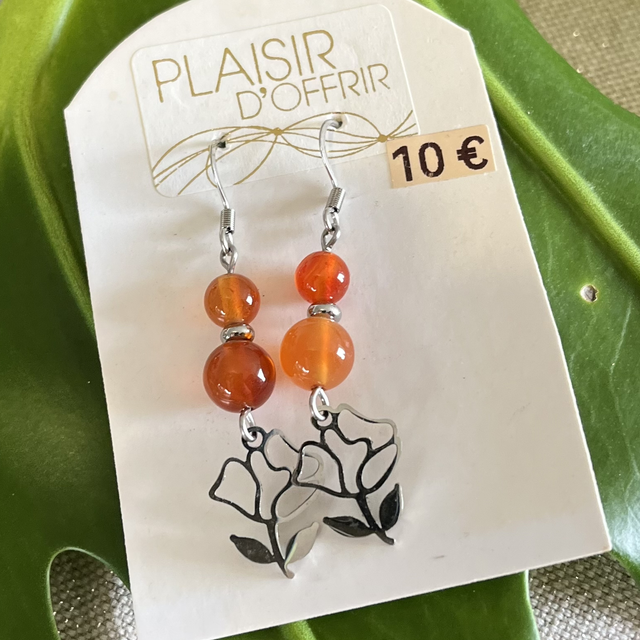 Boucle d’oreilles Cornaline