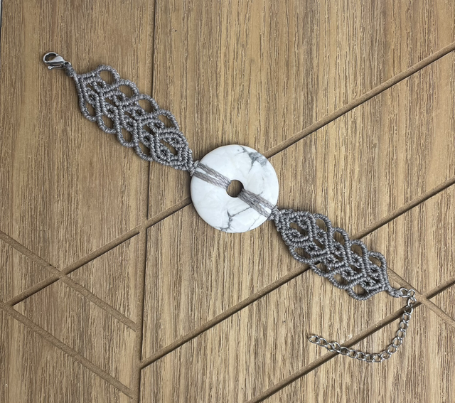 Bracelet macramé donut's - Howlite