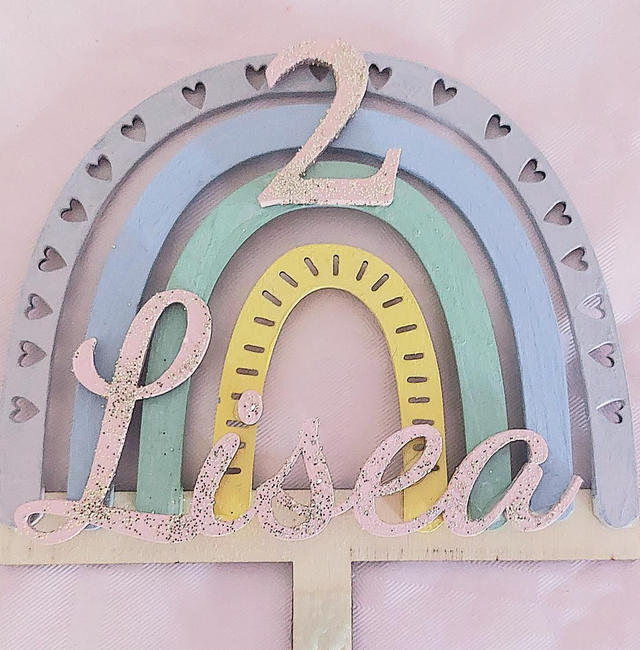 Cake topper arc en ciel 