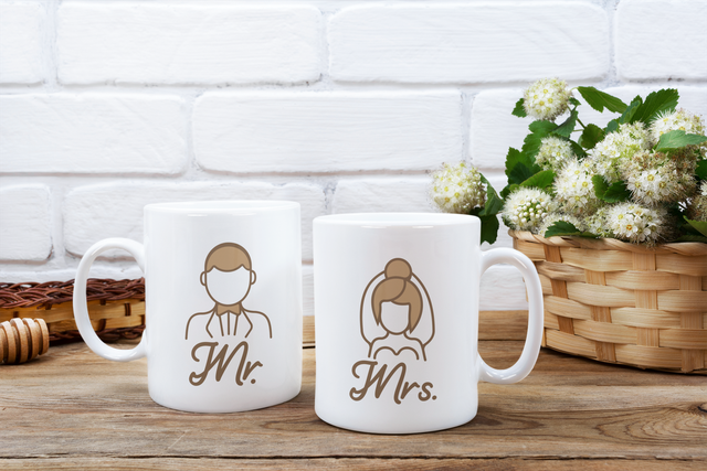 Mr &amp; Mrs Mugs - Wedding Anniversary Mugs