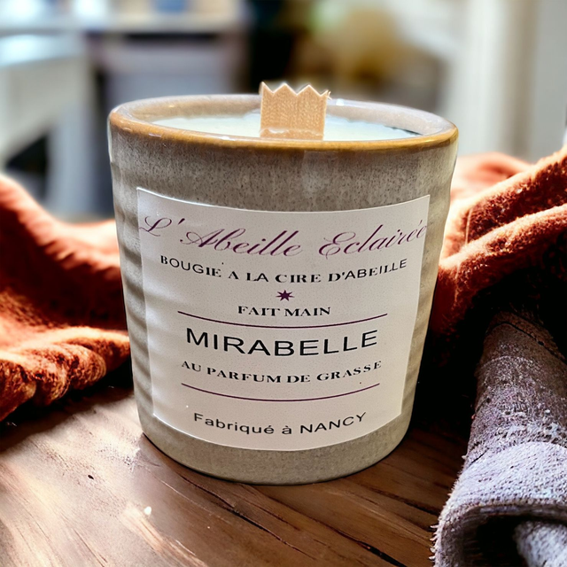 Bougie parfumée - Pot céramique -  Parfum Mirabelle 150g