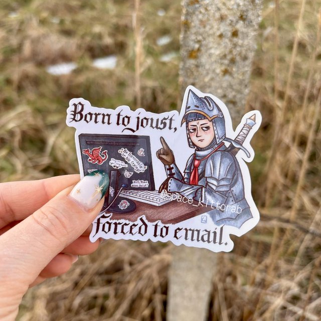 Born to joust, forced to email single sticker (posamezna nalepka)
