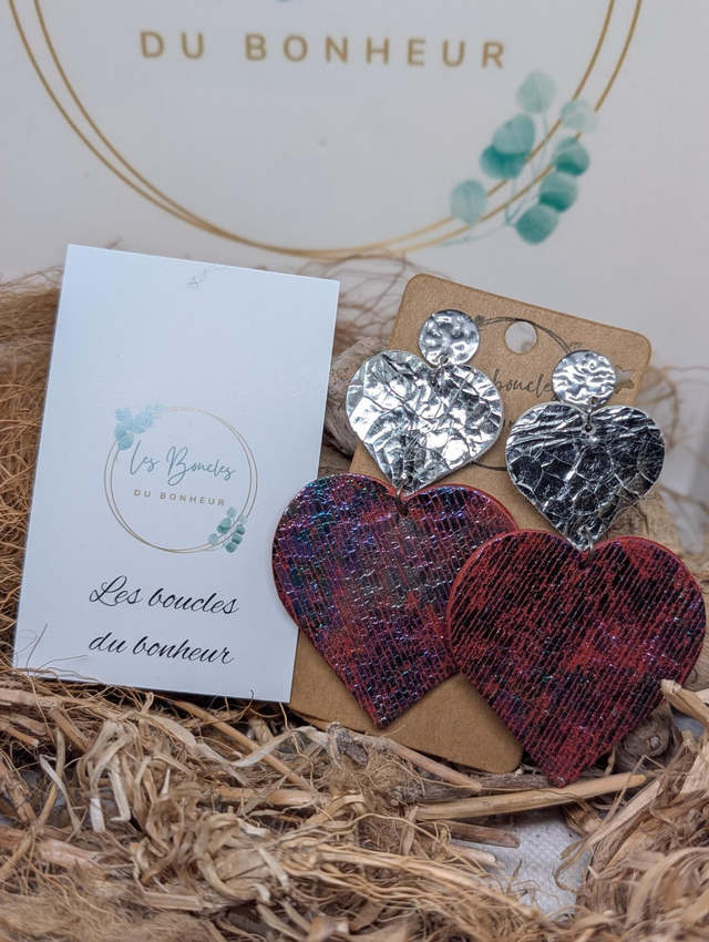 Boucles d&#039;oreilles Marie Laure ml145 bordeaux argenté 