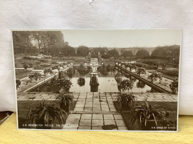 Kensington Palace. The Pond Garden.A.9., London, H. M. Office of Works Postcard Our Ref A46 £2.50
