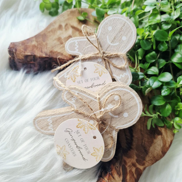 Gingerbread set of four Coasters 