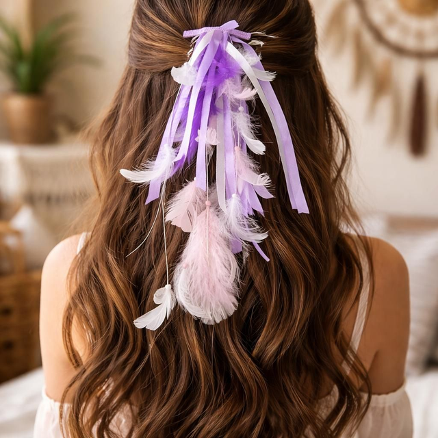 "Douceur lavande" - Barrette Amérindienne