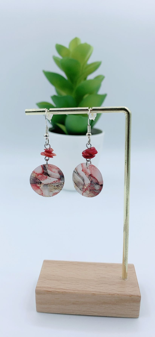 Boucles Effet Marbré / Corail 