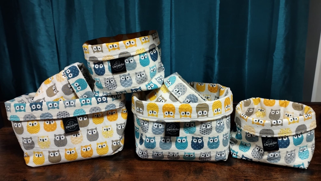 Vides poches Hiboux jaune et bleu