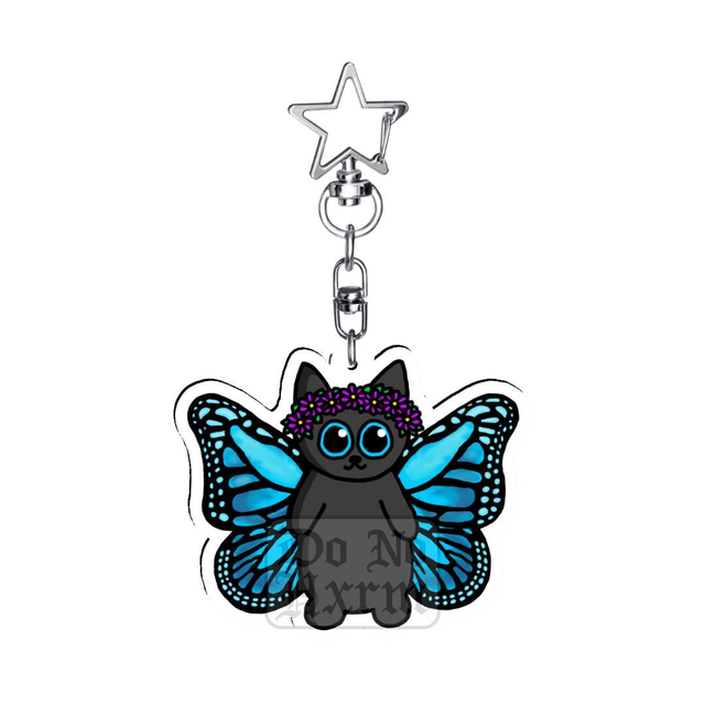 Butterfly Cat Acrylic Keyring