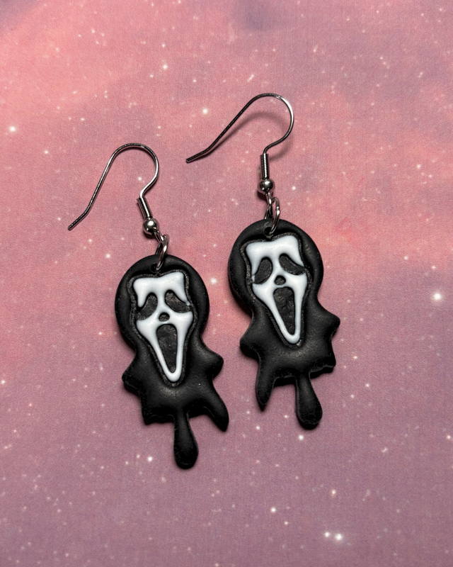 Ghost Face Drop Earrings
