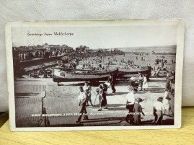 Sunny Mablethorpe, Lincolnshire, Posted 1952 Empire View Production vintage postcard.  Our ref No. R491 £3.00