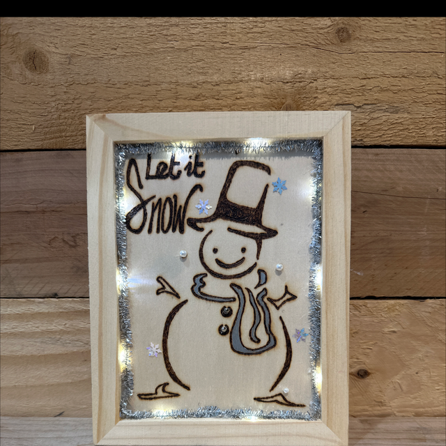 Pyrography Snowman