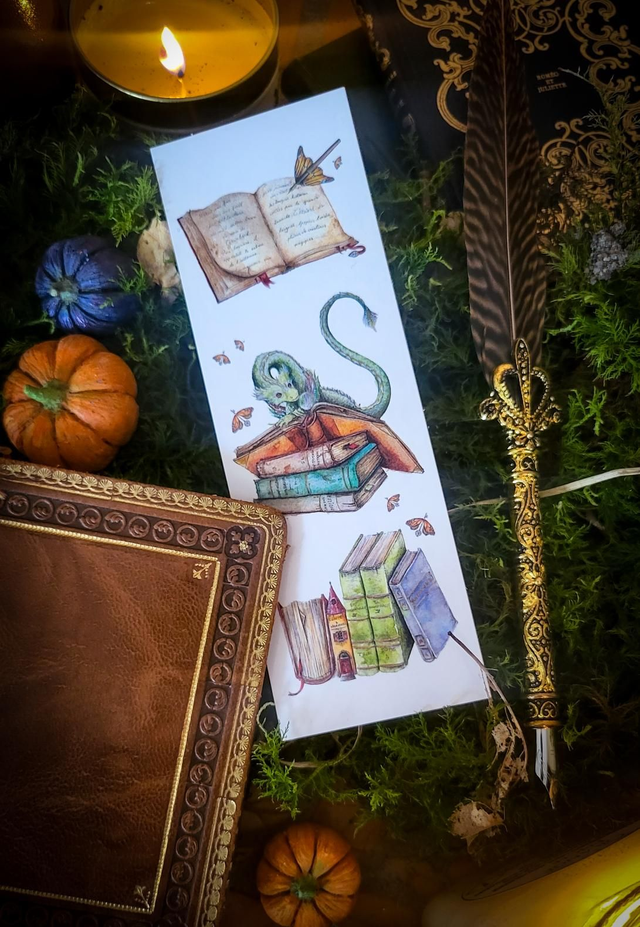 Marque-page &quot;Le dragon aux grimoires&quot;