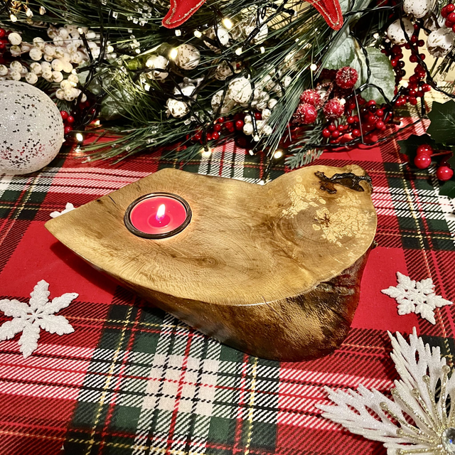 Handcrafted Beech Wood Tealight Holder